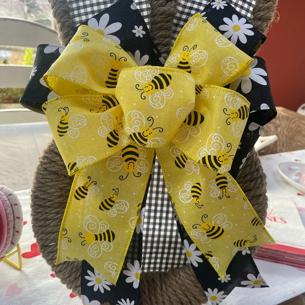Handmade Easter Bunny Bee Themed Wreath